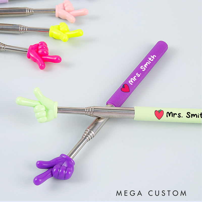 Personalized Teacher Retractable Finger Reading Stick Custom Teacher Name Funny Teaching Aids Gift