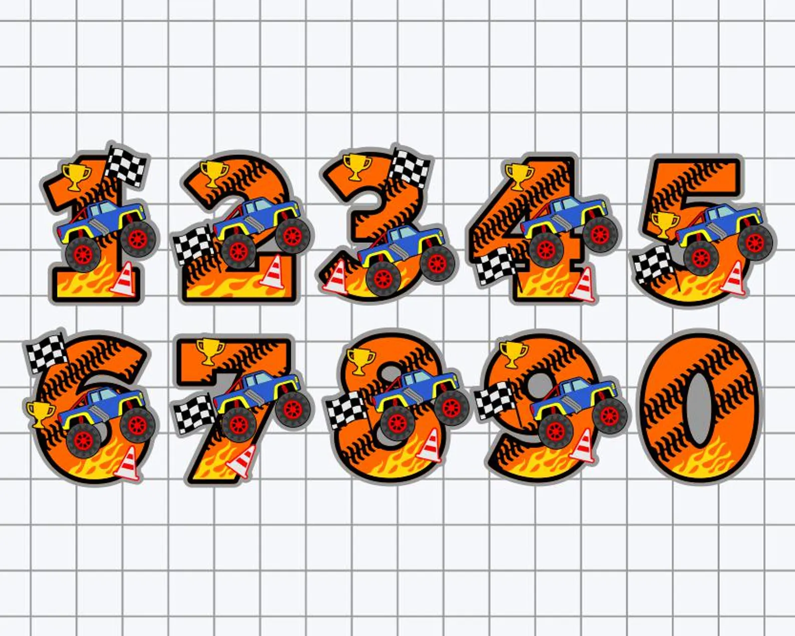 Personalized Monster Truck Brown Bear Plush Toy Custom Name Birthday Gift