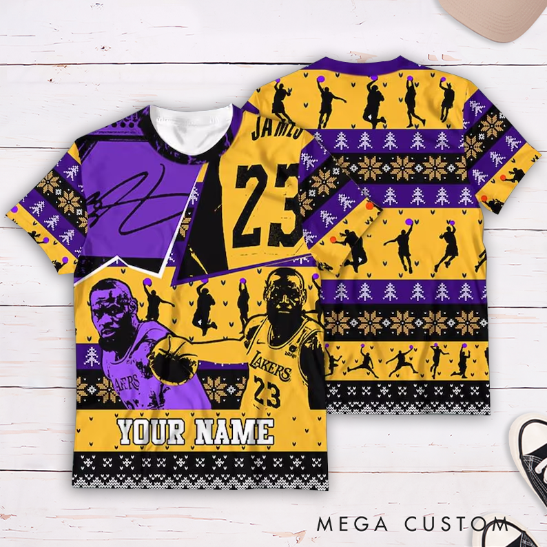 Personalized Basketball T-Shirt with Custom Name and Iconic Player Design