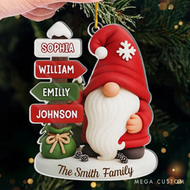 Personalized Acrylic Santa Gnome Shape Creating Lasting Memories Lovely Ornament 