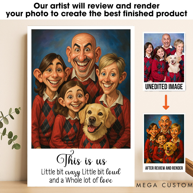 Personalized Caricature Wall Art For Family Siblings Sisters Poster Without Frame Custom Cartoon Art Lover Gift Custom Portrait