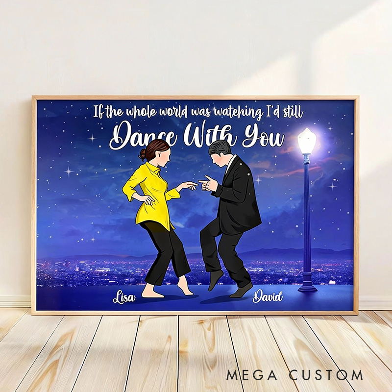 Personalized Dance With You Wall Art For Funny Couples Poster Without Frame Custom Dance Lover Movie Lover Gift Custom Portrait