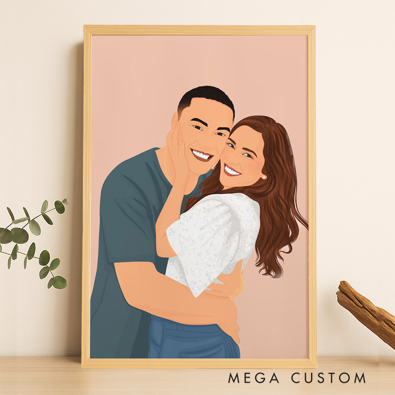 Personalized Faceless Portrait Wall Art For Couples Pets Family Poster Without Frame Custom Art Lover Gift Custom Portrait