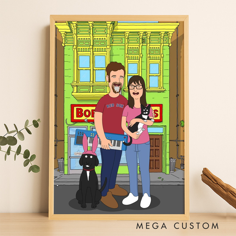 Personalized Cartoon Anime Style Photo Wall Art Comic Poster Without Frame Custom Art Lover Gift Custom Portrait for Family