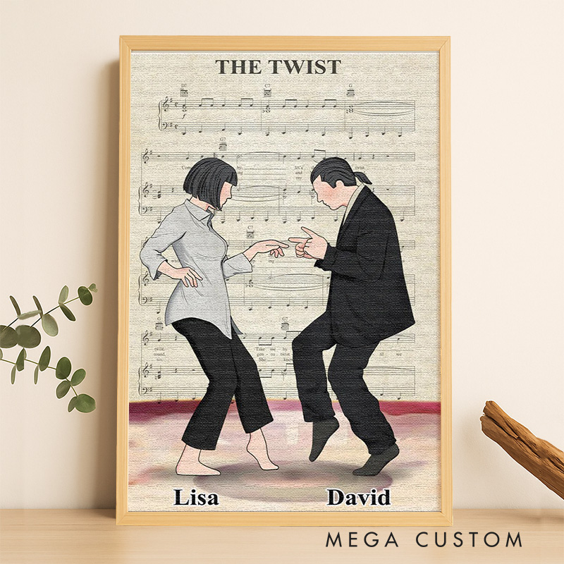 Personalized the Twist Dancing Wall Art For Funny Couples Poster Without Frame Custom Dance Lover Movie Lover Gift Custom Portrait