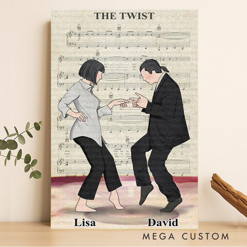 Personalized the Twist Dancing Wall Art For Funny Couples Poster Without Frame Custom Dance Lover Movie Lover Gift Custom Portrait