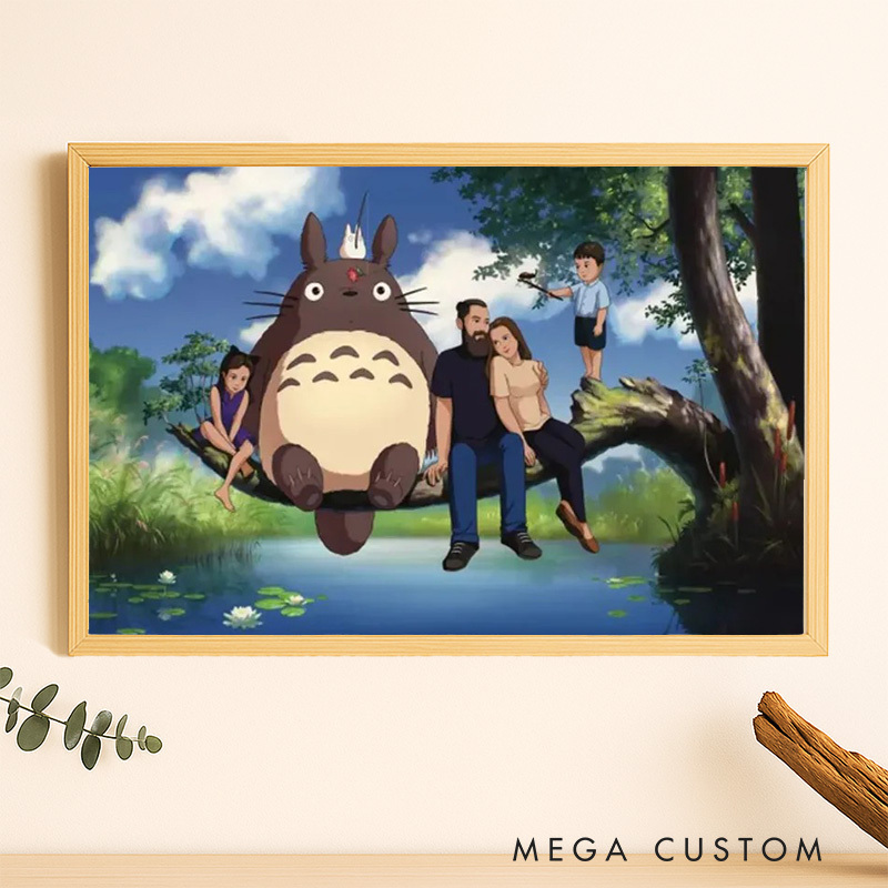 Personalized Cartoon Anime Couple Portrait Wall Art For Couples Anniversary Poster Without Frame Custom Art Lover Gift Custom Portrait