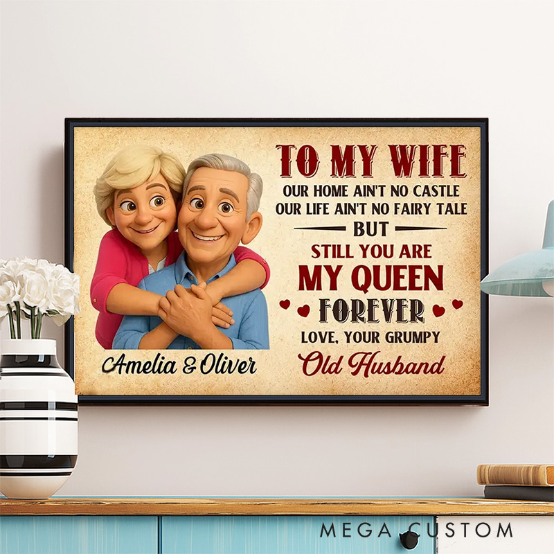 Personalized 3D Cartoon Art Style Couple Portrait Wall Art For Couples Anniversary Poster Without Frame Custom Art Lover Gift Custom Portrait