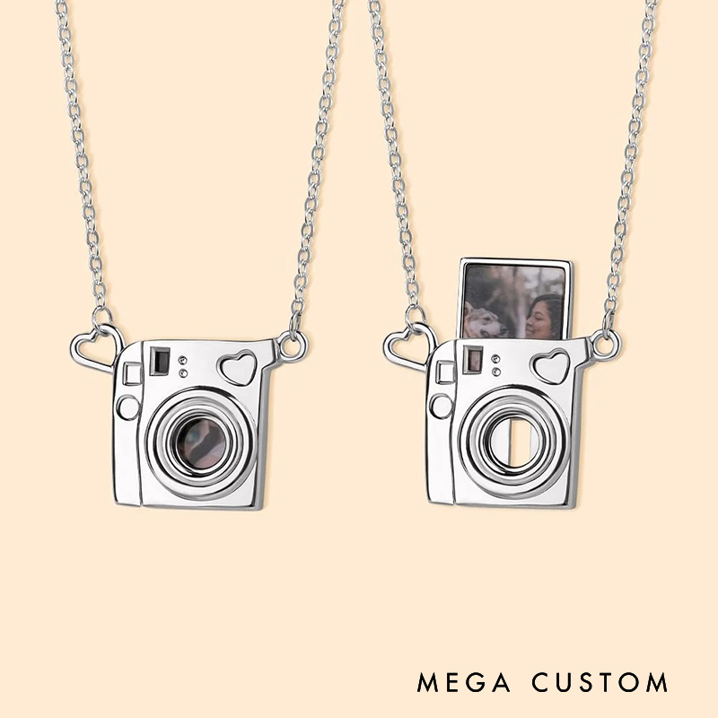 Personalized Mini Pull-Out Camera Locket Necklace with Photo Anniversary Birthday Gift for Photography Lovers Friends Lovers