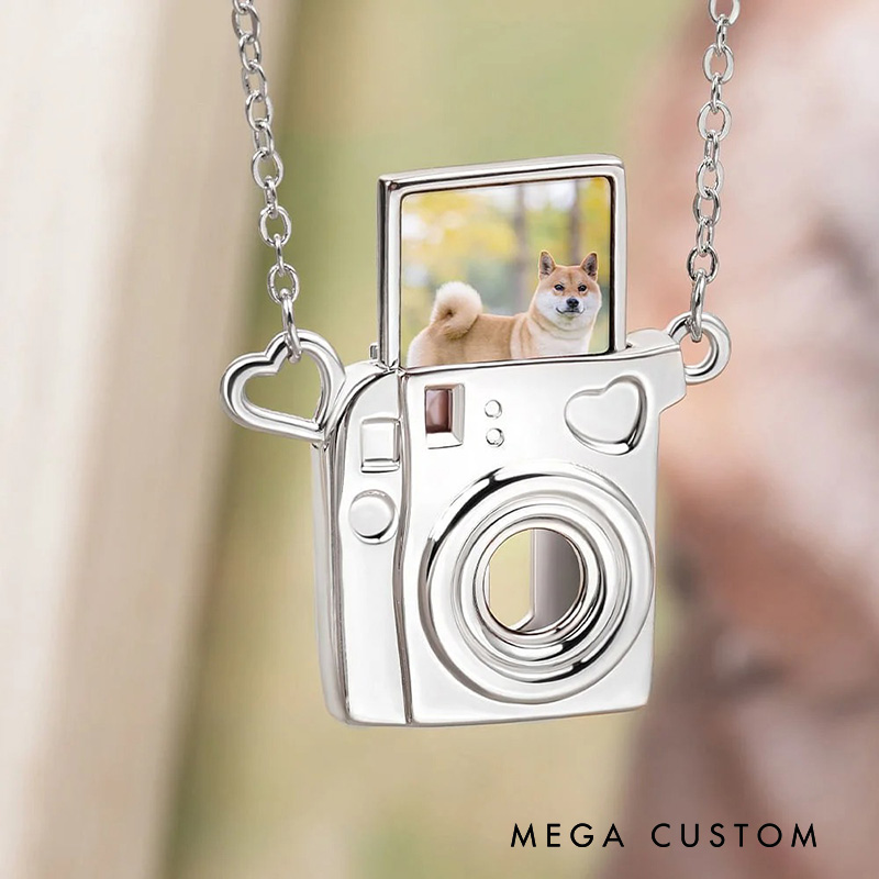 Personalized Mini Pull-Out Camera Locket Necklace with Photo Anniversary Birthday Gift for Photography Lovers Friends Lovers