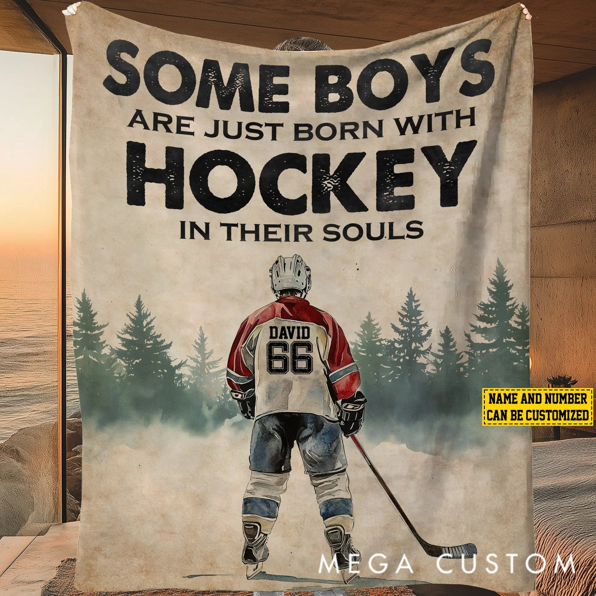 Hockey In Their Souls-Personalized Hockey Blanket-Gift For Hockey Lovers