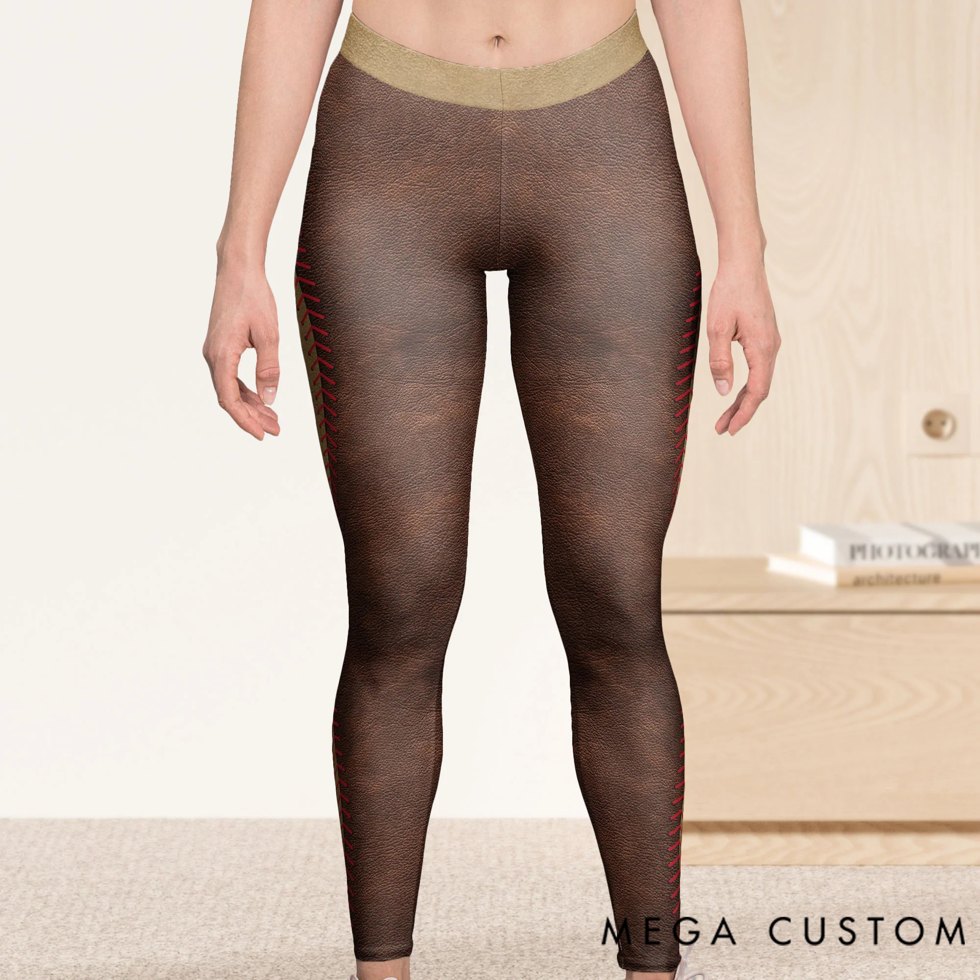 Personalized Leggings-Baseball Player Wife Coach Funny Gift with Custom Name and Number for Her