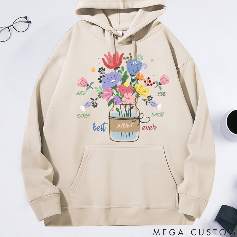 Personalized Pretty Mama Ever Floral Gift for Loved One Theme Festival Classic Hoodie