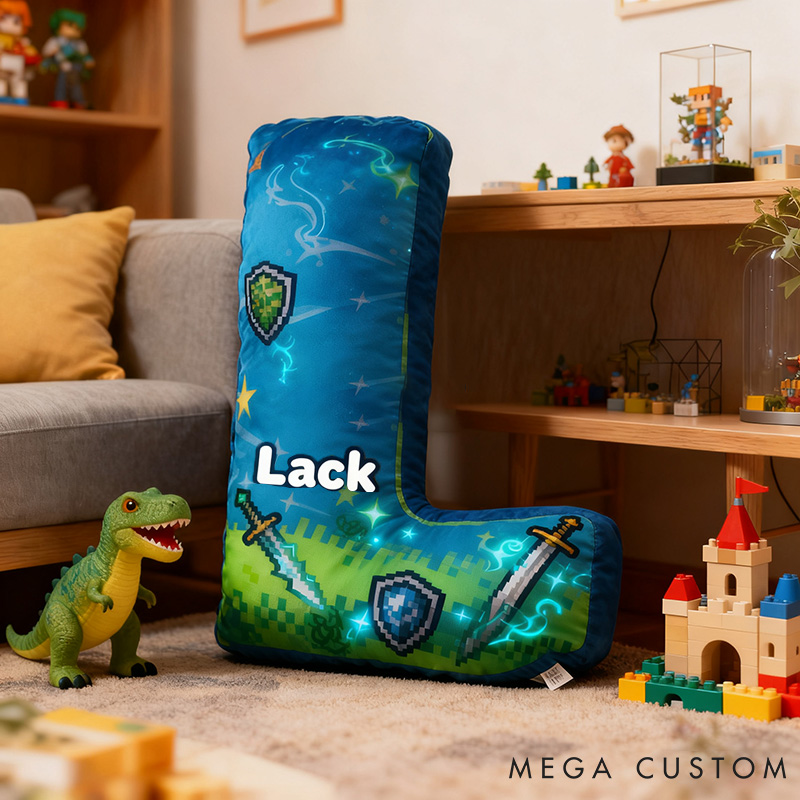 Personalized Game Letter Pillow for Game Lovers Plush Pillow Christmas Birthday Praty Gift for Kids