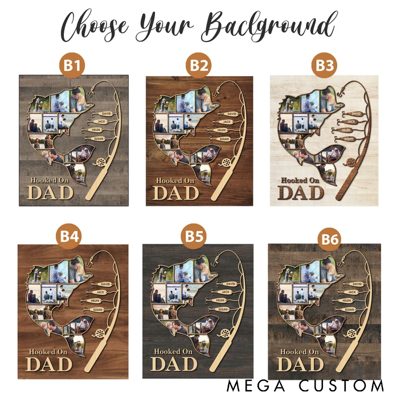 Personalized Fishing Blanket Funny Fishing Blanket Custom Photos and Names Unique Hook Design Perfect Gift for Fishing Lovers Father's Day or Birthday