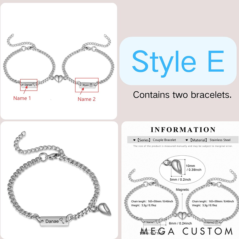Personalized Couple Bracelets Set Two Names Infinity Couple Bracelets Set Adjustable Couple Jewelry Symbol of Eternal Love Perfect Gift for Couples Him and Her