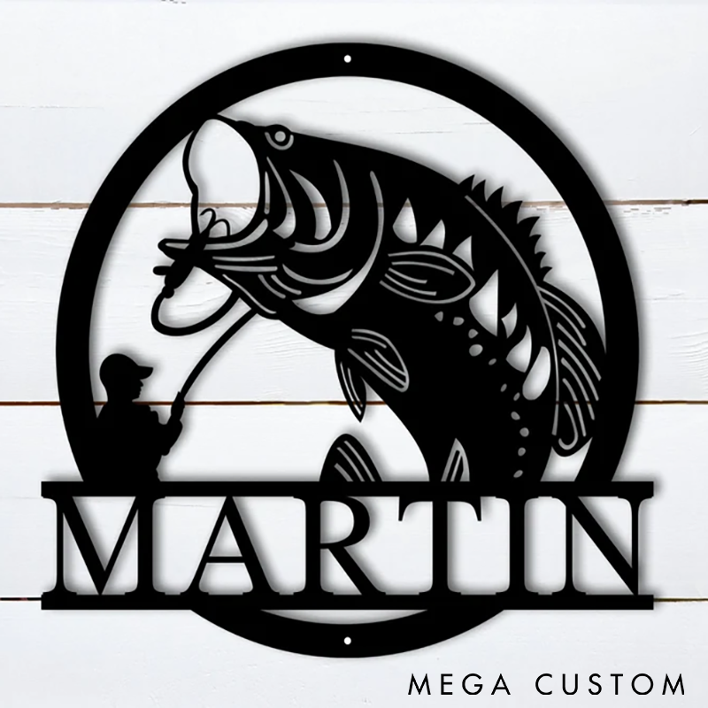  Personalized Fishing Metal Wall Art Fishing Sign Fisherman Gift Perfect for Anglers Home Cabin Decor or Unique Fishing Gifts