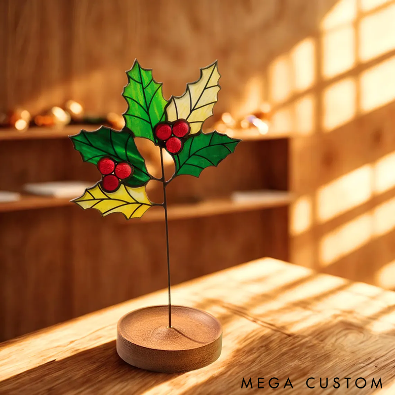 Personalized Glass Birth Flower Suncatcher Birth Flower Figurines Unique Monthly Flower Decor Perfect for Gifts Home Decor and Special Occasions