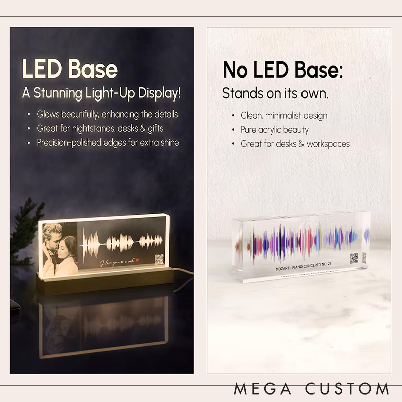 Personalized Soundwave Acrylic Plaque Custom Song Voice or QR Code Display Unique Music Gift Home Decor for Special Occasions