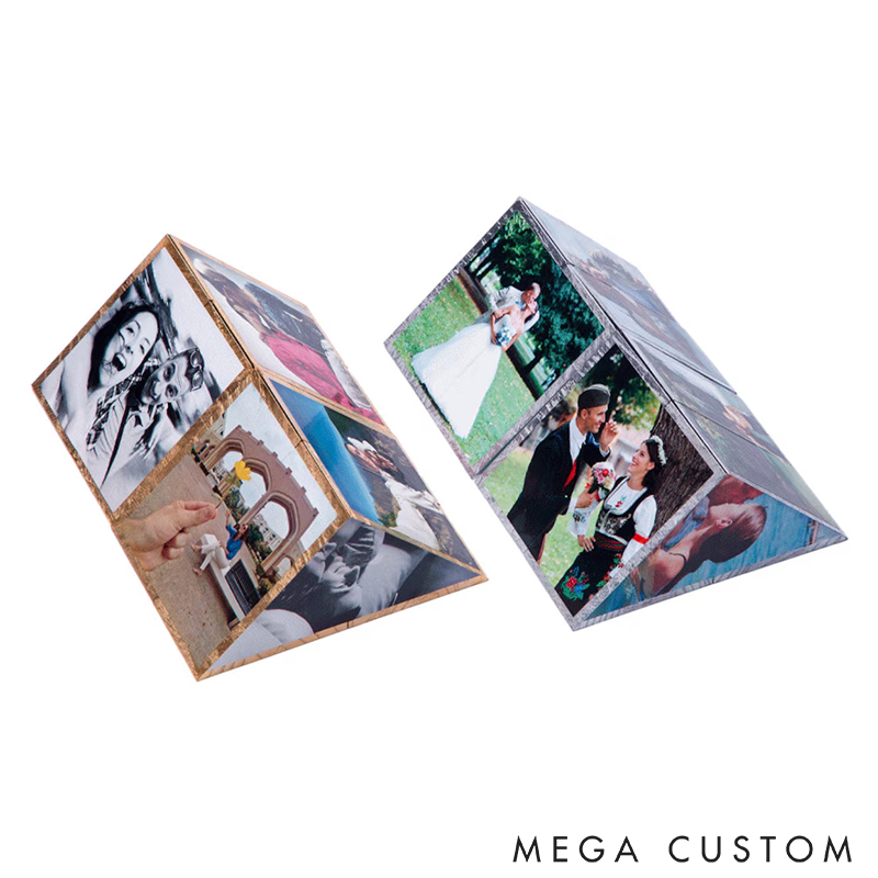 Personalized Photo Cube Album Custom Flip Magic Cube with Multiple Pictures Unique Gift for Memories Weddings or Anniversaries