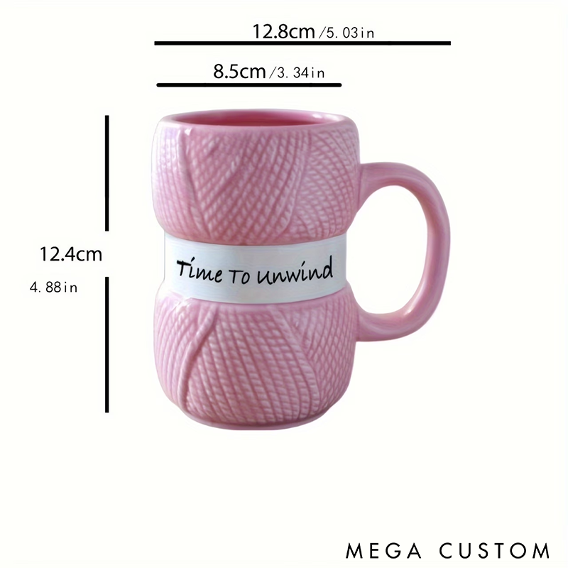 Personalized Knitting-Themed Ceramic Mug Creative Yarn Ball Design Coffee Cup Perfect Gift for Knitters and Crochet Lovers
