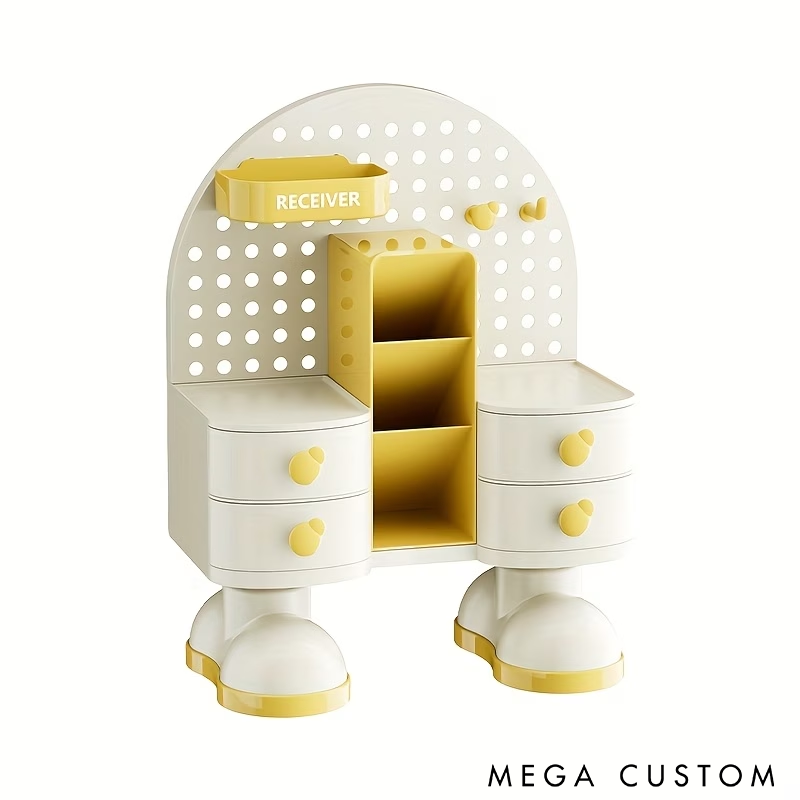 Creative Desktop Organizer with Drawers Cute Multifunctional Storage Box for Makeup Jewelry and Office Supplies