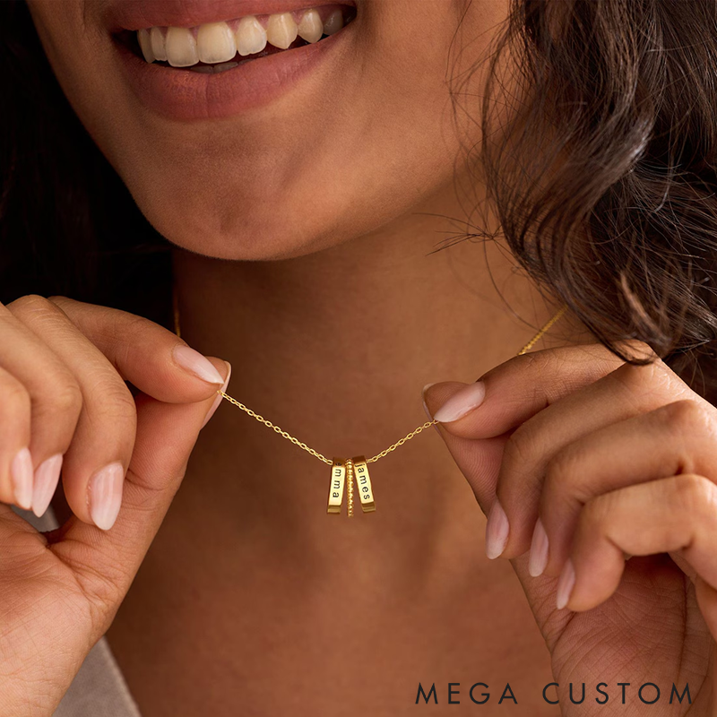 Personalised Circle Name Necklace Custom Gold Hoops Necklace Engraved Necklace Family Necklace Womens Necklace Christmas Gift for Her