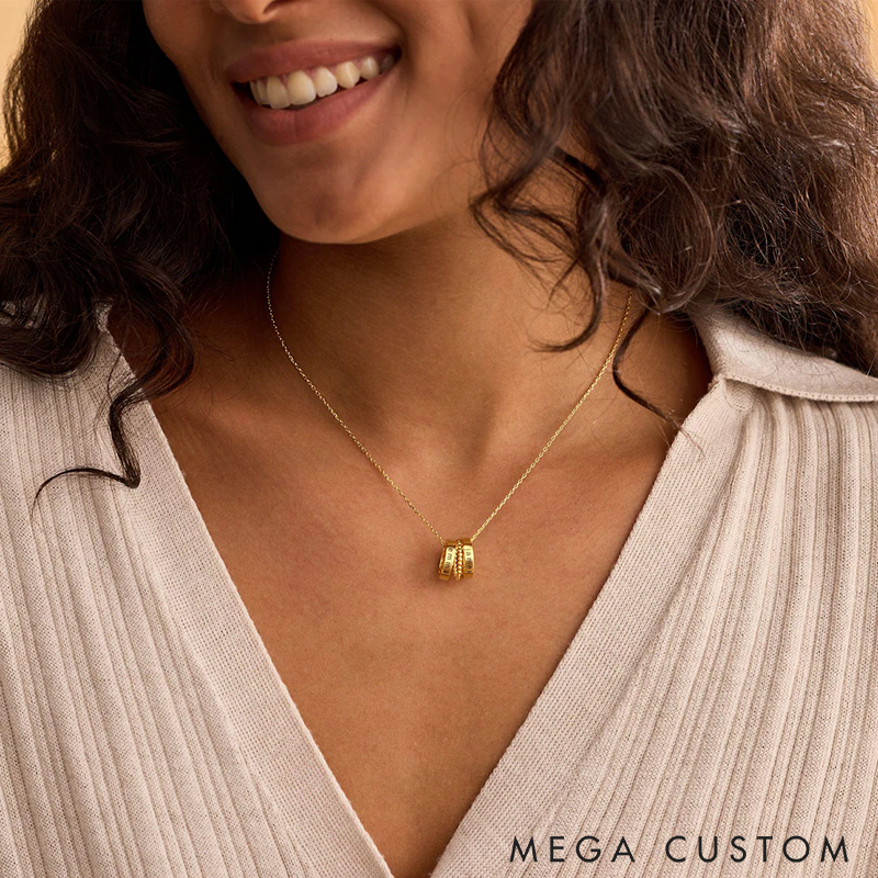 Personalised Circle Name Necklace Custom Gold Hoops Necklace Engraved Necklace Family Necklace Womens Necklace Christmas Gift for Her