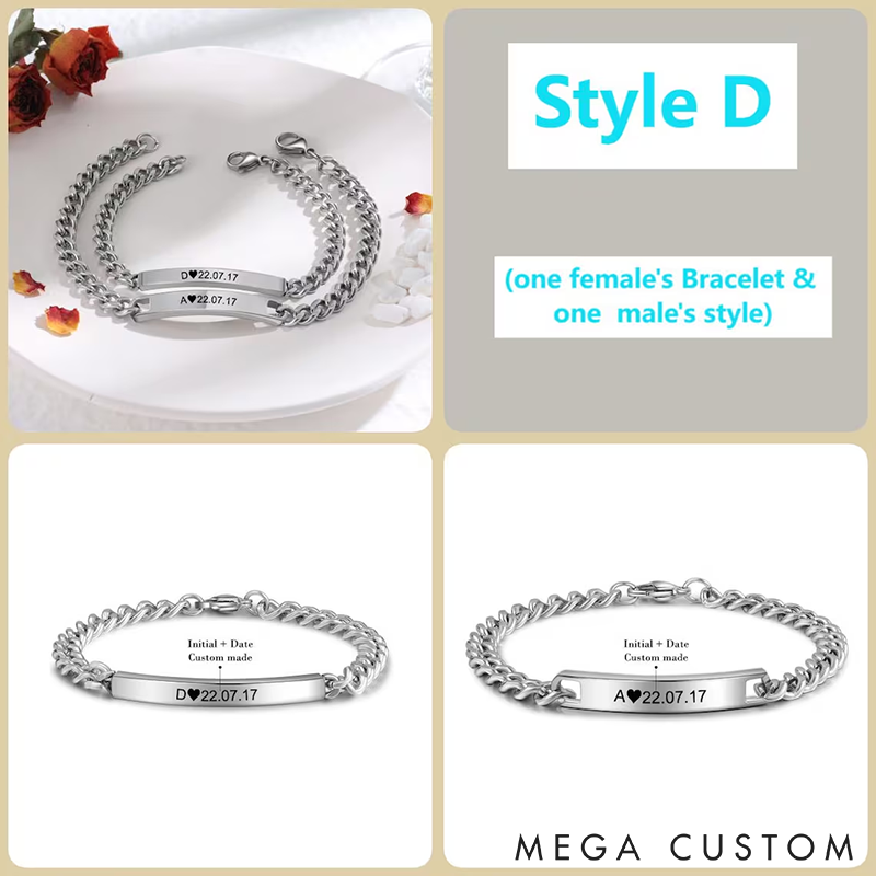 Personalized Couple Bracelets Set Two Names Infinity Couple Bracelets Set Adjustable Couple Jewelry Symbol of Eternal Love Perfect Gift for Couples Him and Her