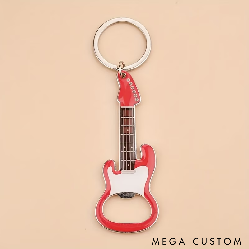 Guitar Keychain Bottle Opener Stylish Metal Design Durable and Portable Perfect for Music Lovers Gifts or Everyday Use