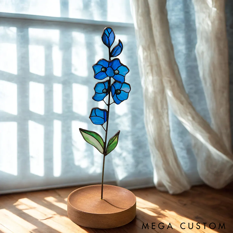 Personalized Glass Birth Flower Suncatcher Birth Flower Figurines Unique Monthly Flower Decor Perfect for Gifts Home Decor and Special Occasions