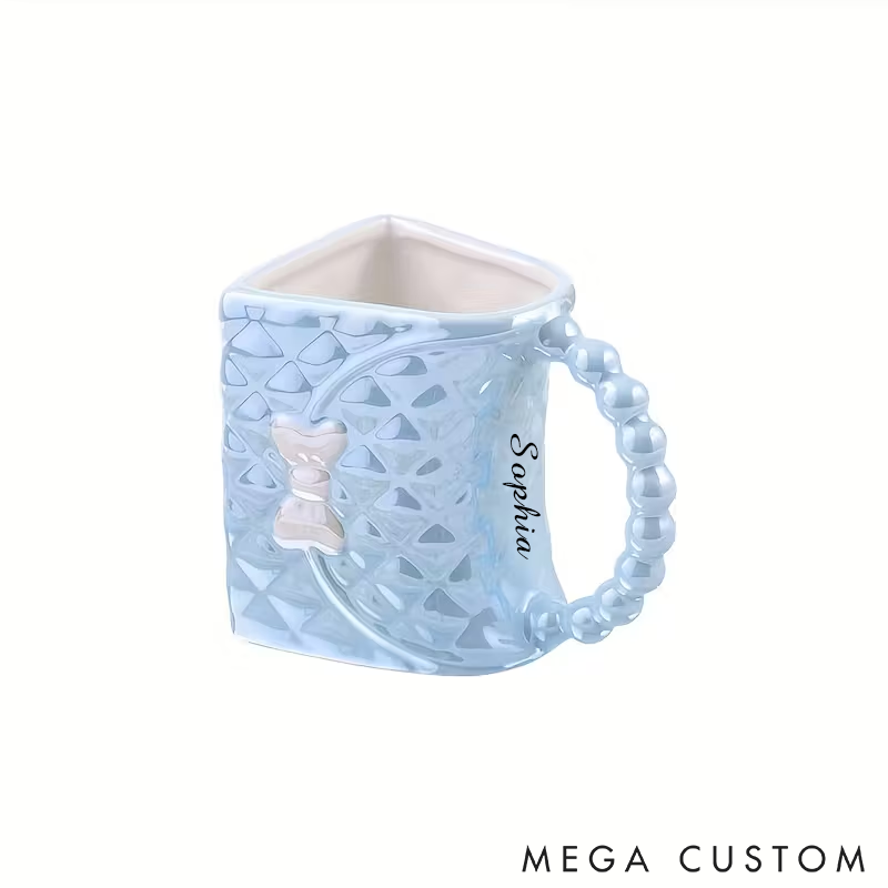 Personalized Luxury Handbag Ceramic Mug Insulating Coffee and Tea Cup Custom Name Unique Coffee Cup Elegant Gift for Women