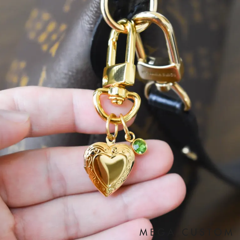 Personalized Initial Keychain Bag Charms Keychain Holder Multiple Charms Holder Ring Luxury Gold Bag Charm Key Holders Purse Charm Women Bag Accessories Gift for Her Mom