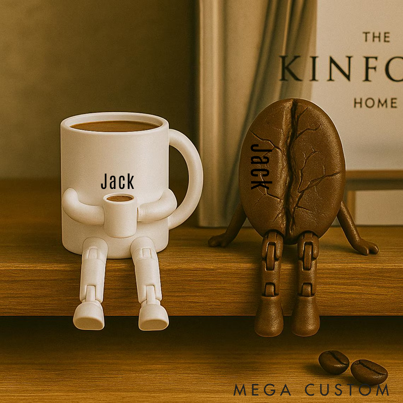 Personalized Coffee Themed Figurines Custom Name Desk Decor Cute Coffee Cup Bean and Chocolate Coffee Corner Decor Funny Coffee Figurine Coffee Station Decor Perfect Gift for Coffee Lovers