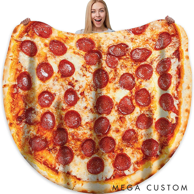 Food-Themed Blanket Digital Printed Blanket Soft and Cozy Burrito Pizza Sushi Designs Funny Flannel Throw for Home Travel or Gifts