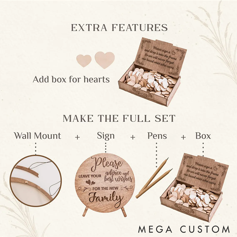 Personalized Heart Drop Guest Book Wedding Guest Book Custom Wedding or Party Decor Wooden Heart Tokens for Signatures and Wishes Unique Keepsake