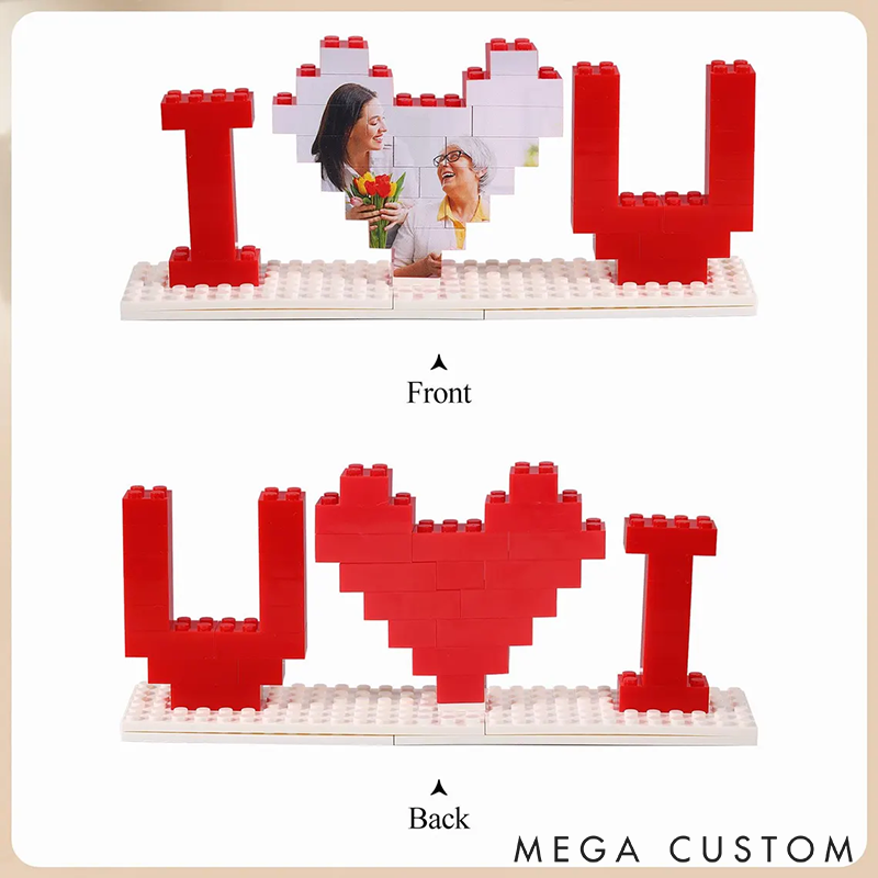 Personalized Building Blocks Puzzle Photo Puzzle I Love You Block Puzzle Girlfriend Mom Mother's Day Gift Valentine's Gifts for Her