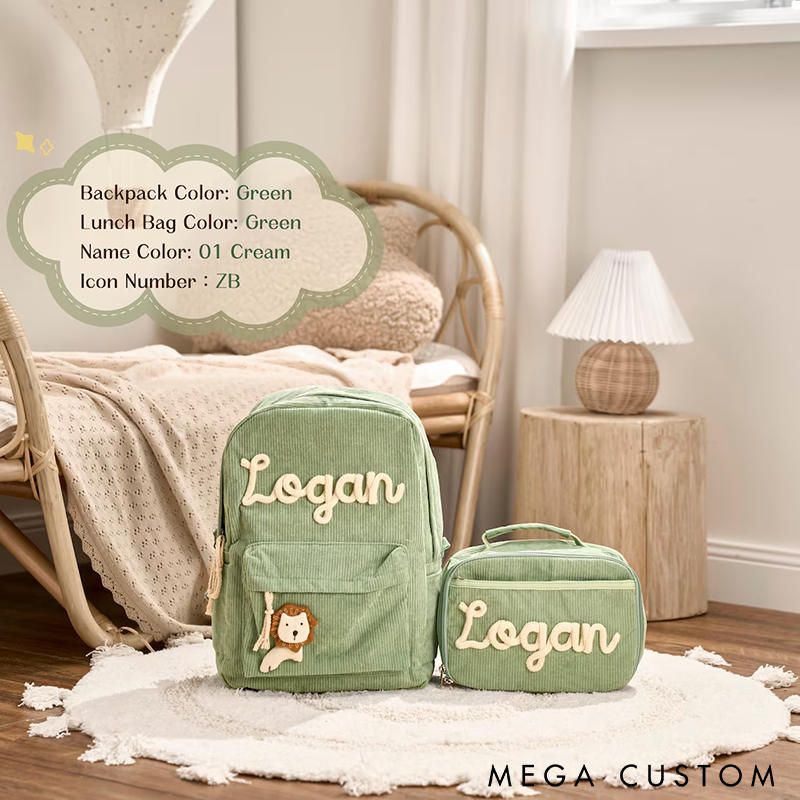 Personalized Kids Backpack and Lunch Bag Custom Name and Icon Design Durable and Lightweight Perfect for School Travel or Gifts