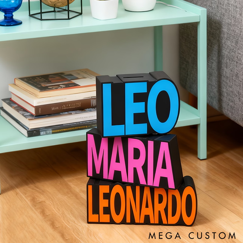 Personalized Name Piggy Bank Custom Letter Design Coin Bank for Kids Fun Money-Saving Gift and Room Decoration