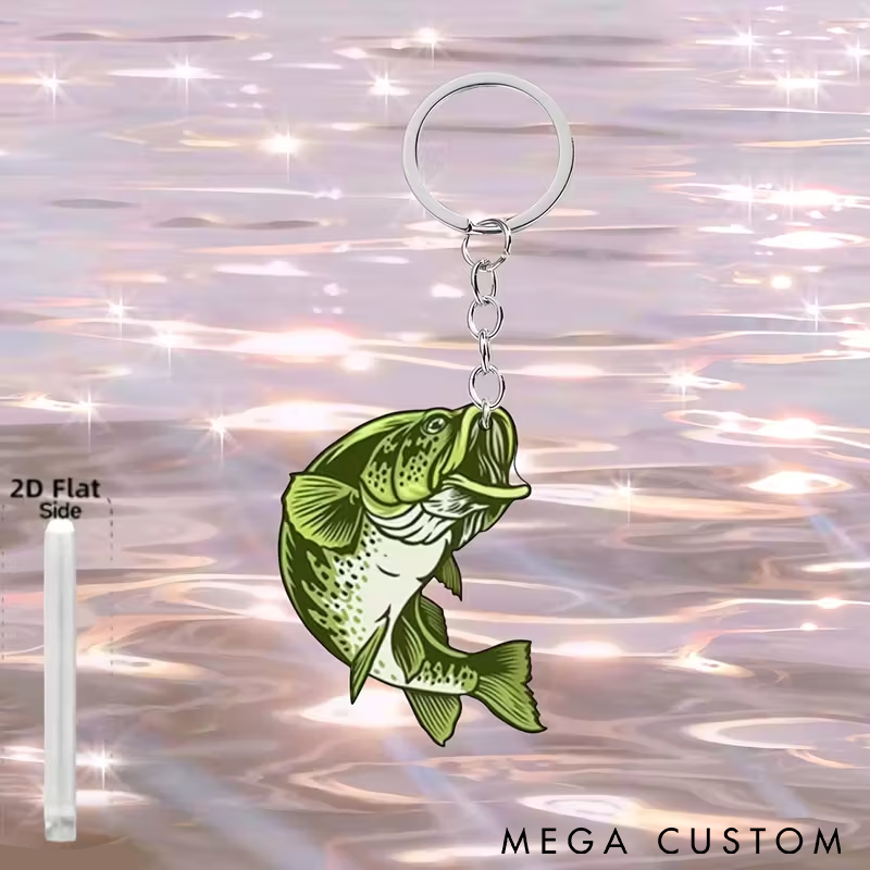 Fishing Keychain 2D Acrylic Fish Design Custom Fish Lightweight and Durable Perfect Gift for Fishing Enthusiasts Unique Accessories
