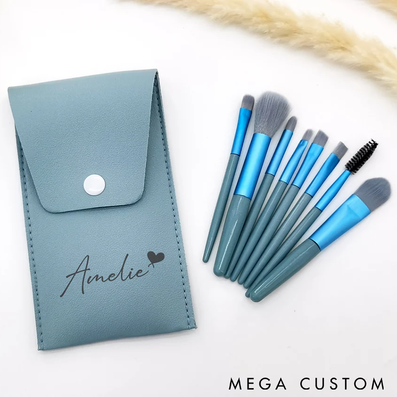 Personalized Makeup Brush Set Custom Name with Floral Case Travel-Friendly Design Perfect Gift for Women or Beauty Lovers