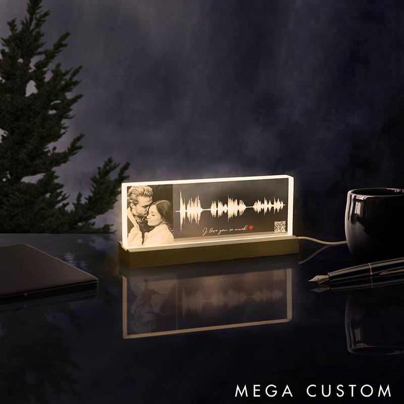 Personalized Soundwave Acrylic Plaque Custom Song Voice or QR Code Display Unique Music Gift Home Decor for Special Occasions