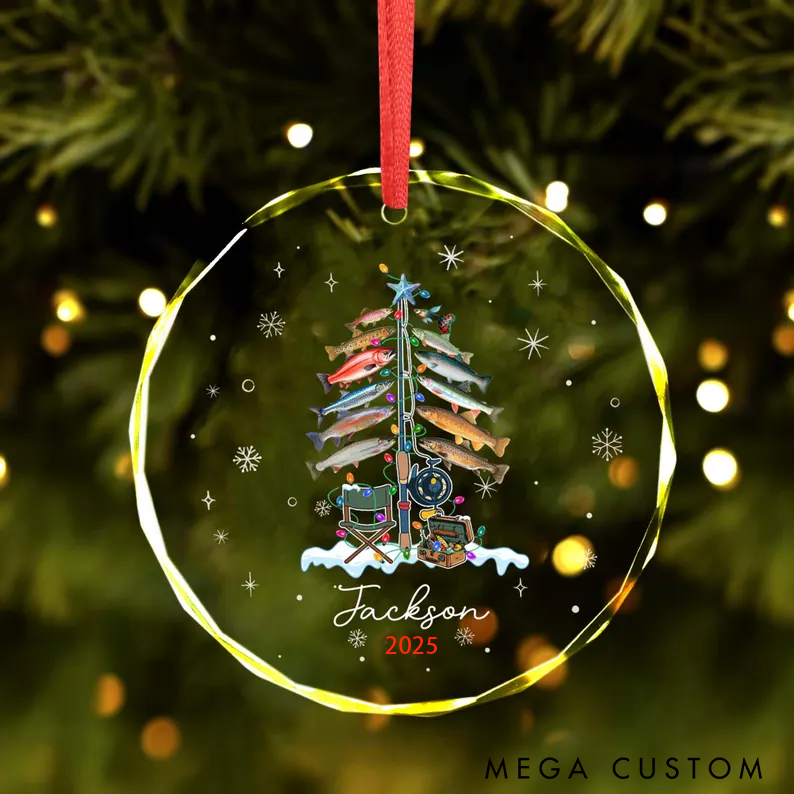 Personalized Fishing Christmas Ornament Fishing Man Ornament Christmas Gift For Fishing Lover Xmas Tree Decor Gift For Fishing Lover Perfect for Holiday 