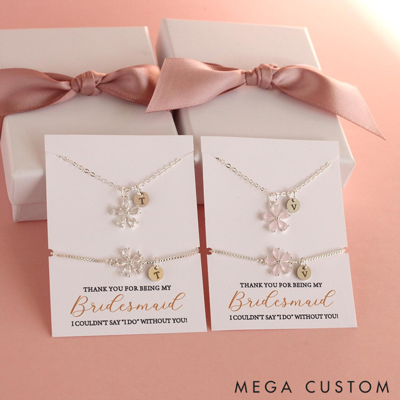 Personalized Flower Girl Necklace Jewelry Custom Initial Pendant Elegant Jewelry Gift for Women Friends or Special Occasions