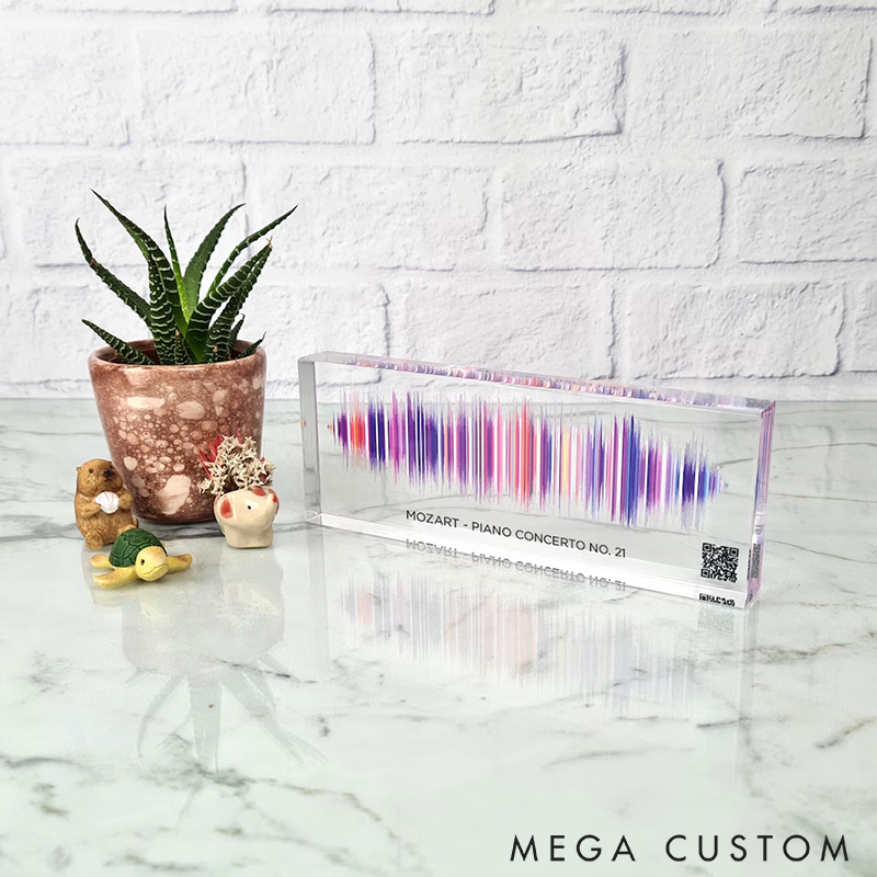 Personalized Soundwave Acrylic Plaque Custom Song Voice or QR Code Display Unique Music Gift Home Decor for Special Occasions