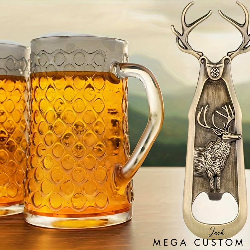 Personalized Elk-Shaped Bottle Opener Vintage Metal Design Durable Perfect for Home Bar or Gifts