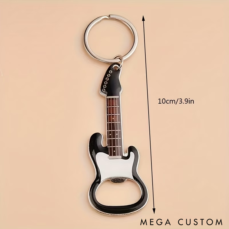 Guitar Keychain Bottle Opener Stylish Metal Design Durable and Portable Perfect for Music Lovers Gifts or Everyday Use