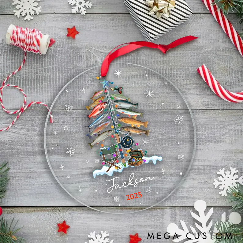 Personalized Fishing Christmas Ornament Fishing Man Ornament Christmas Gift For Fishing Lover Xmas Tree Decor Gift For Fishing Lover Perfect for Holiday 