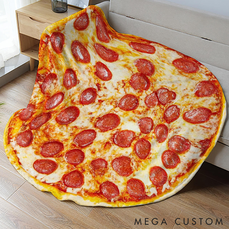 Food-Themed Blanket Digital Printed Blanket Soft and Cozy Burrito Pizza Sushi Designs Funny Flannel Throw for Home Travel or Gifts
