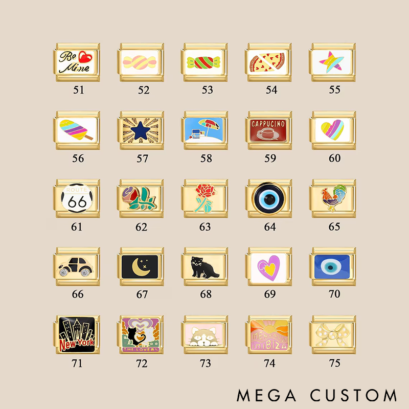 Personalized Italian Charm Bracelet Gold Italy Charms Bracelet Vintage Best Friend Bracelet Handmade Italian Watch Bracelets Unique Gift with Engraved or Colorful Modular Charms for Women